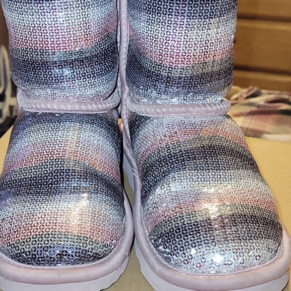 Girls UGG Kids Classic Sequin Rainbow Boots